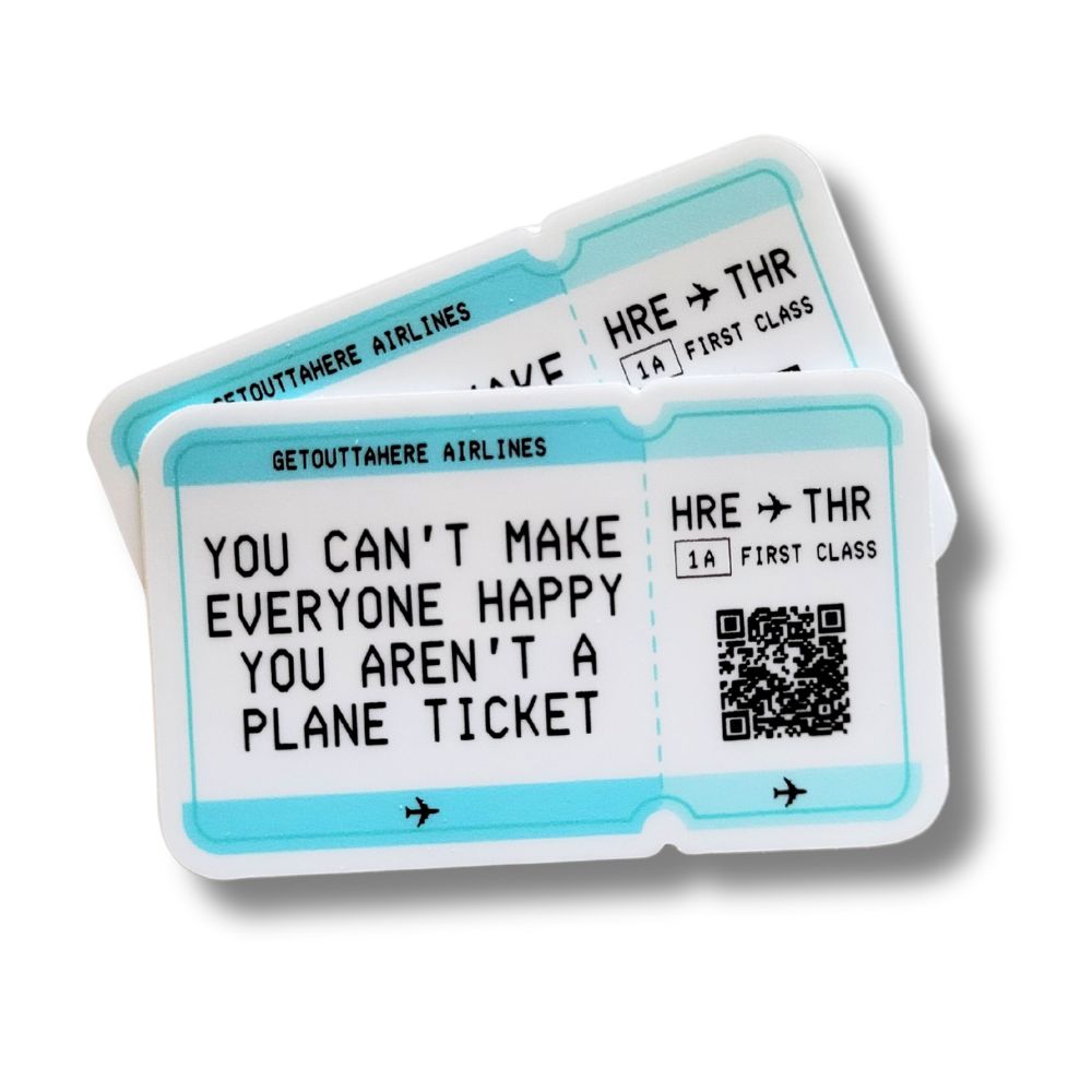 Plane Ticket Vinyl Sticker | Salt & Paper – Salt and Paper