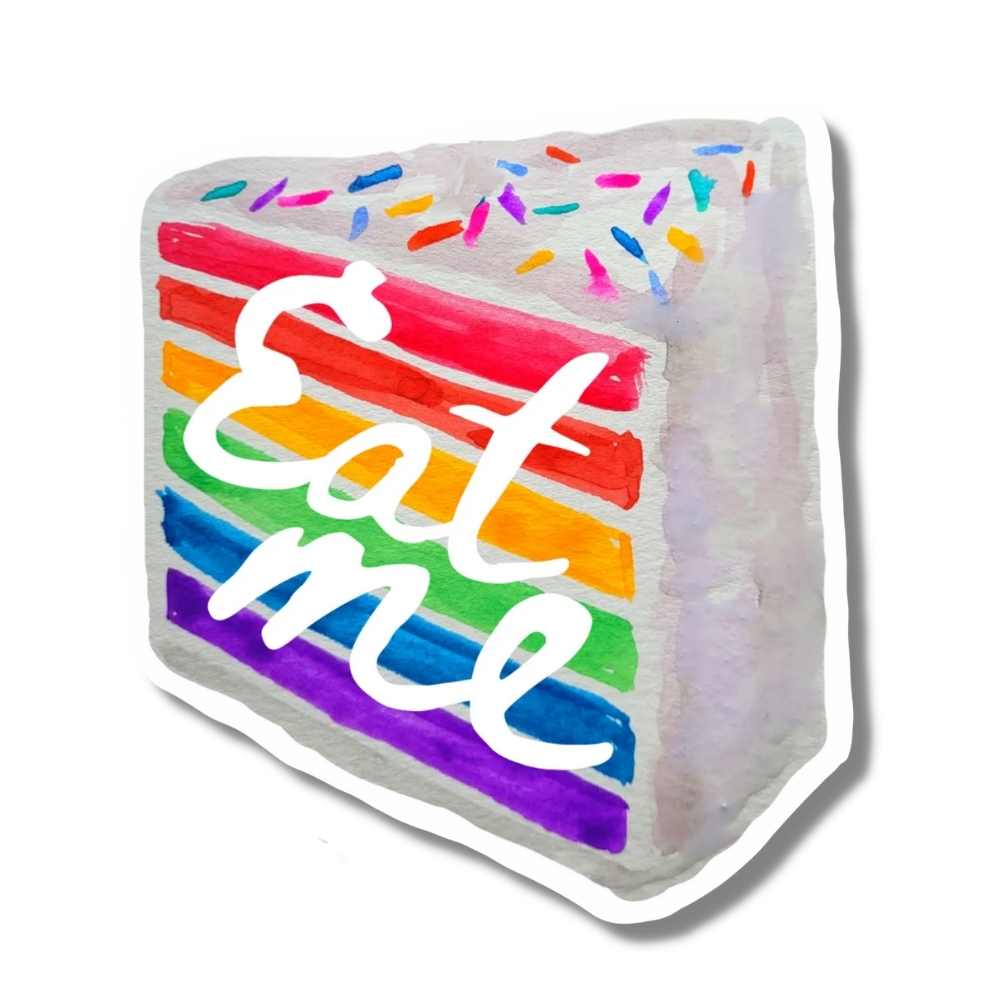 Eat Me Cake Vinyl Sticker | Salt & Paper – Salt and Paper